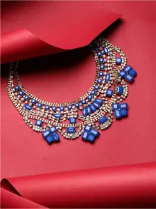 SOHI Silver-Plated Statement Necklace
