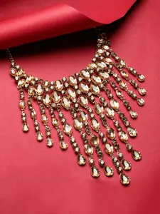 SOHI Gold-Plated Statement Necklace