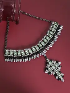 SOHI Silver-Plated Statement Necklace