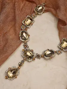 SOHI Gold-Plated Crystal Necklace