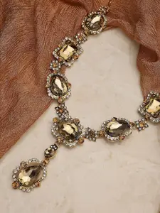 SOHI Gold-Plated Crystal Necklace