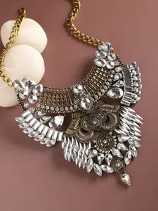 SOHI Gold-Plated Crystal Necklace