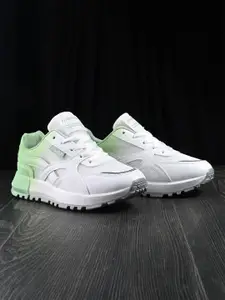 The Roadster Lifestyle Co. Women White & Sea Green Lace-Up Running Shoes