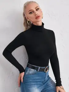 BAESD Ribbed Cotton Turtle Neck Pullover Sweaters