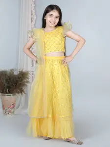 Cutiekins Girls Embellished Ready to Wear Lehenga & Blouse With Dupatta