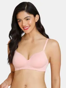 Zivame T-shirt Bra With Half Coverage Lightly Padded Non-Wired Seamless All Day Comfort