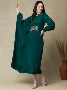 Envy Me by FASHOR Embellished Gathered Detailed Kaftan Midi Dress