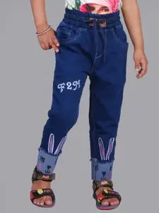 A-Okay Girls Graphic Embroidered Slim Fit Clean Look Cotton Jeans