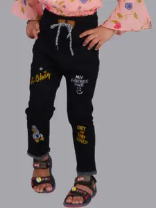 A-Okay Girls Typography Embroidered Slim Fit Clean Look Cotton Jeans