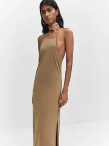 MANGO Halter Neck A-Line Maxi Dress