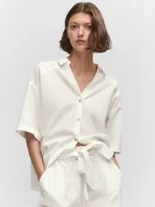 MANGO Cotton-Linen Casual Shirt