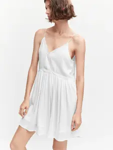 MANGO Lace Inserts A-Line Mini Dress