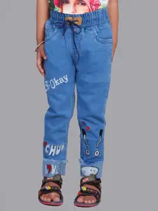 A-Okay Girls Slim Fit High Rise Clean Look Embroidered Stretchable Jeans