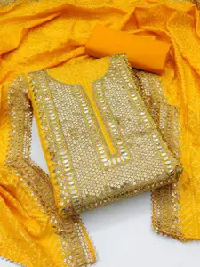 KALINI Printed Art Silk Unstitched Dress Material