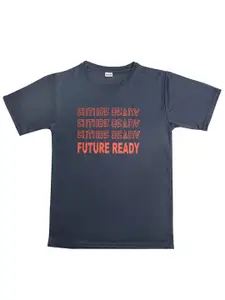 TINY HUG Boys Typography Printed Dri-FIT Slim Fit T-shirt