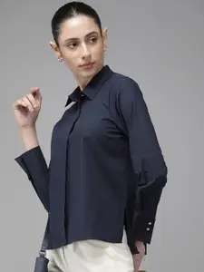 Van Heusen Woman Women Self Design Opaque Casual Shirt