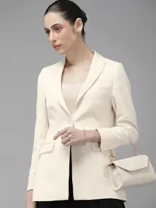 Van Heusen Woman Women Solid Regular Fit Single-Breasted Blazer