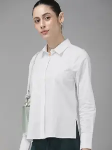 Van Heusen Woman Self Design Formal Shirt