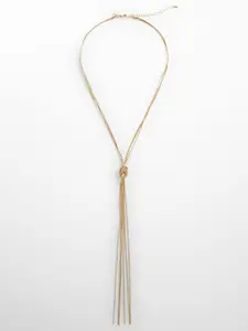 MANGO Knot Detail Brass Necklace