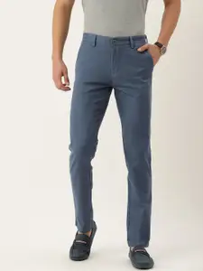 Peter England Men Solid Slim Fit Trousers