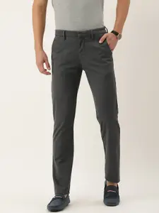 Peter England Men Solid Slim Fit Trousers