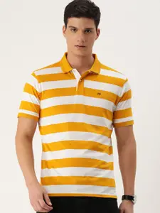 Peter England Men Striped Polo Collar T-shirt