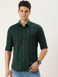 Peter England Men Slim Fit Opaque Striped Cotton Casual Shirt
