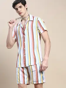 SHOWOFF Striped Shirt With Shorts