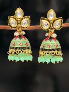 OOMPH Kundan-Studded Dome-Shaped Jhumkas