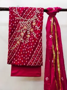 KALINI Bandhani Printed Unstitched Dress Material