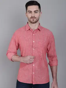 Cantabil Vertical Striped Cotton Linen Casual Shirt