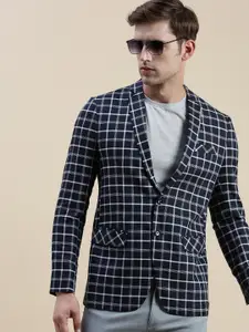 SHOWOFF Checked Slim-Fit Single Breasted Casual Blazers