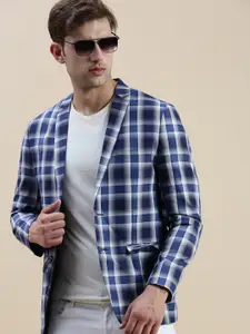 SHOWOFF Checked Slim-Fit Single-Breasted Blazer