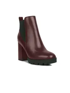 London Rag Women Platform Heeled Mid-Top Chelsea Boots