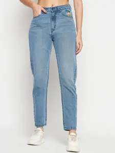 Madame Women Mid Rise Clean Look Cotton Cropped Jeans