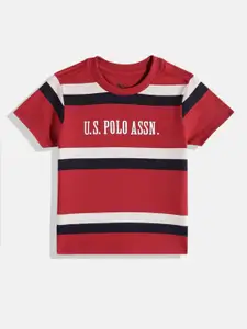 U.S. Polo Assn. Kids Boys Striped Pure Cotton T-shirt