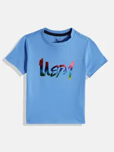 U.S. Polo Assn. Kids Boys Brand Logo Foil Print Knitted Pure Cotton T-shirt