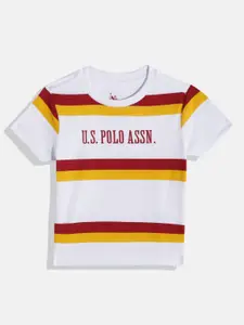U.S. Polo Assn. Kids Boys Striped Pure Cotton T-shirt