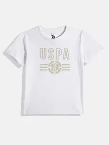 U.S. Polo Assn. Kids Boys Brand Logo Printed Pure Cotton T-shirt