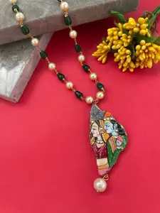 Digital Dress Room Gold-Plated Radha-Krishna Necklace