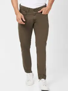 SPYKAR Men Slim Fit Mid Rise Cotton Trousers