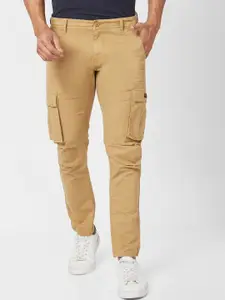 SPYKAR Men Tapered Fit Mid Rise Cotton Cargos