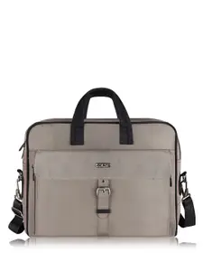 LOREM Men Grey Textured Laptop Bag