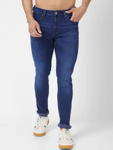 SPYKAR Men Blue Skinny Fit Low-Rise Light Fade Clean Look Stretchable Jeans