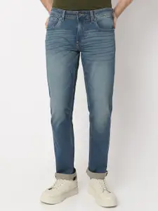 SPYKAR Men Relaxed Fit Low-Rise Mildly Distressed Light Fade Stretchable Jeans