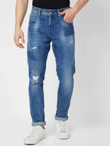 SPYKAR Men Cotton Skinny Fit Low-Rise Mildly Distressed Light Fade Jeans