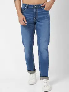 SPYKAR Men Clean Look Straight Fit Heavy Fade Stretchable Jeans