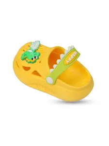 Yellow Bee Boys Dino Applique Clogs
