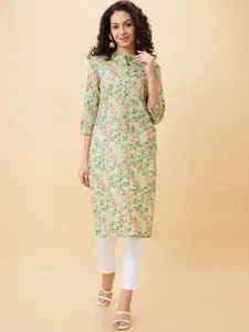 Globus Women Floral Printed Straight Calf Length Kurta