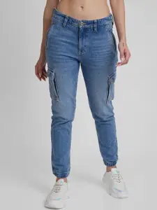 SPYKAR Women Light Fade Clean Look Cotton Joggers